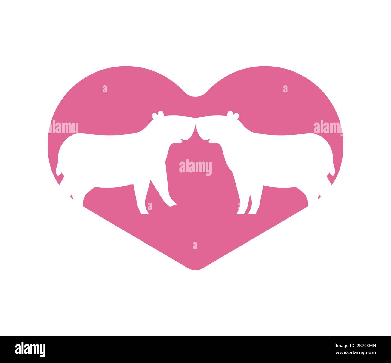 Capybara love. guinea pig and heart. Vector illustration Stock Vector