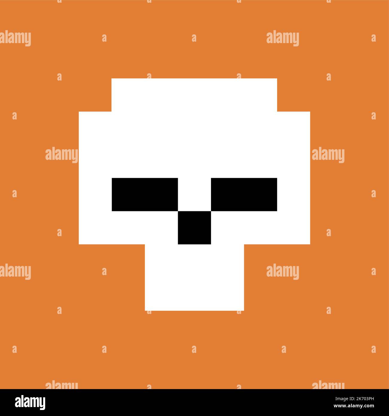 Skull Pixel art. 8 bit skeleton head. pixelated Vector illustration Stock Vector