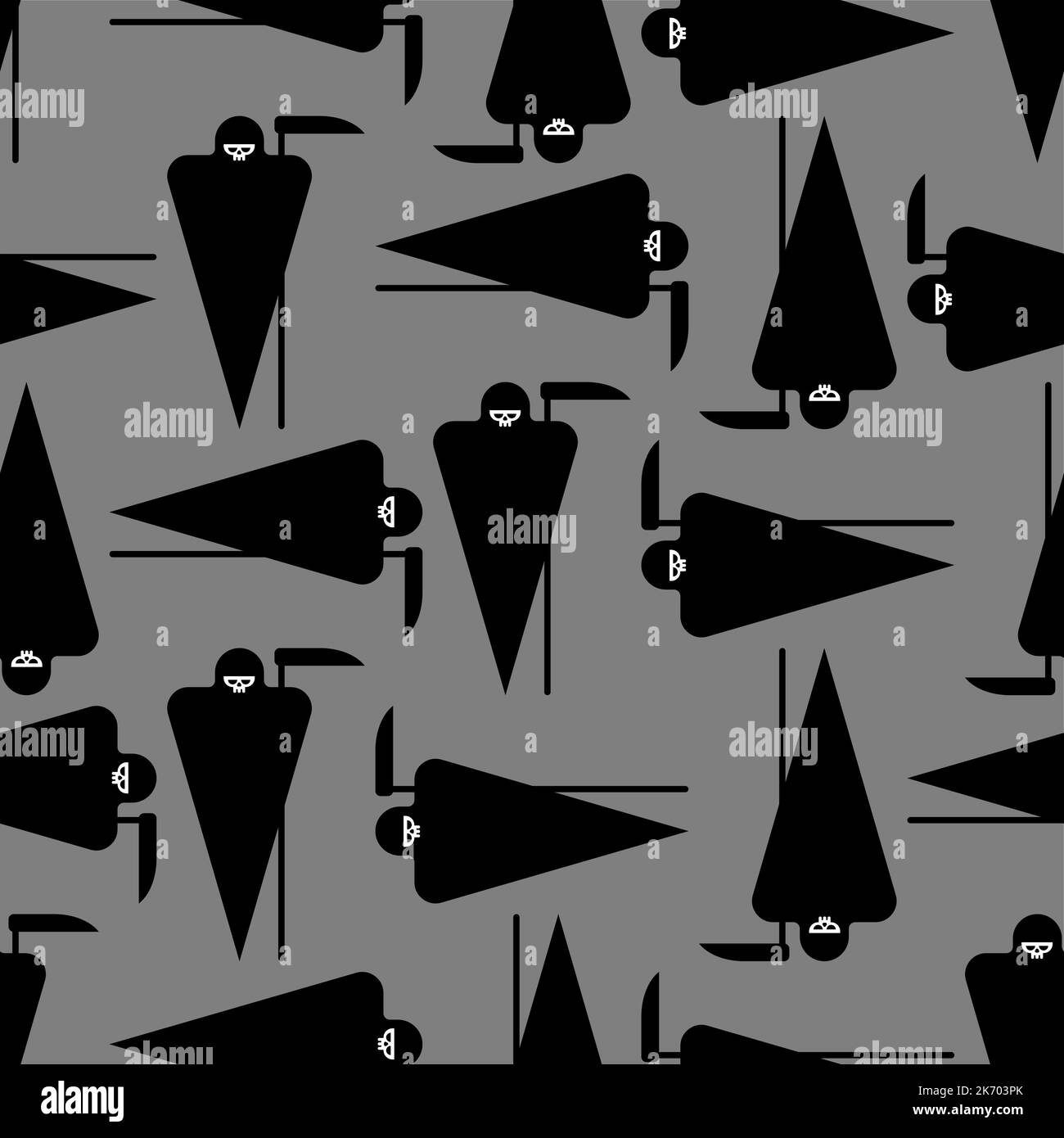 Grim Reaper Pattern seamless. Death Background. Vector texture Stock Vector