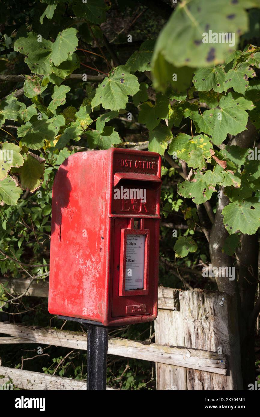 Small British post box in rural area Stock Photo - Alamy