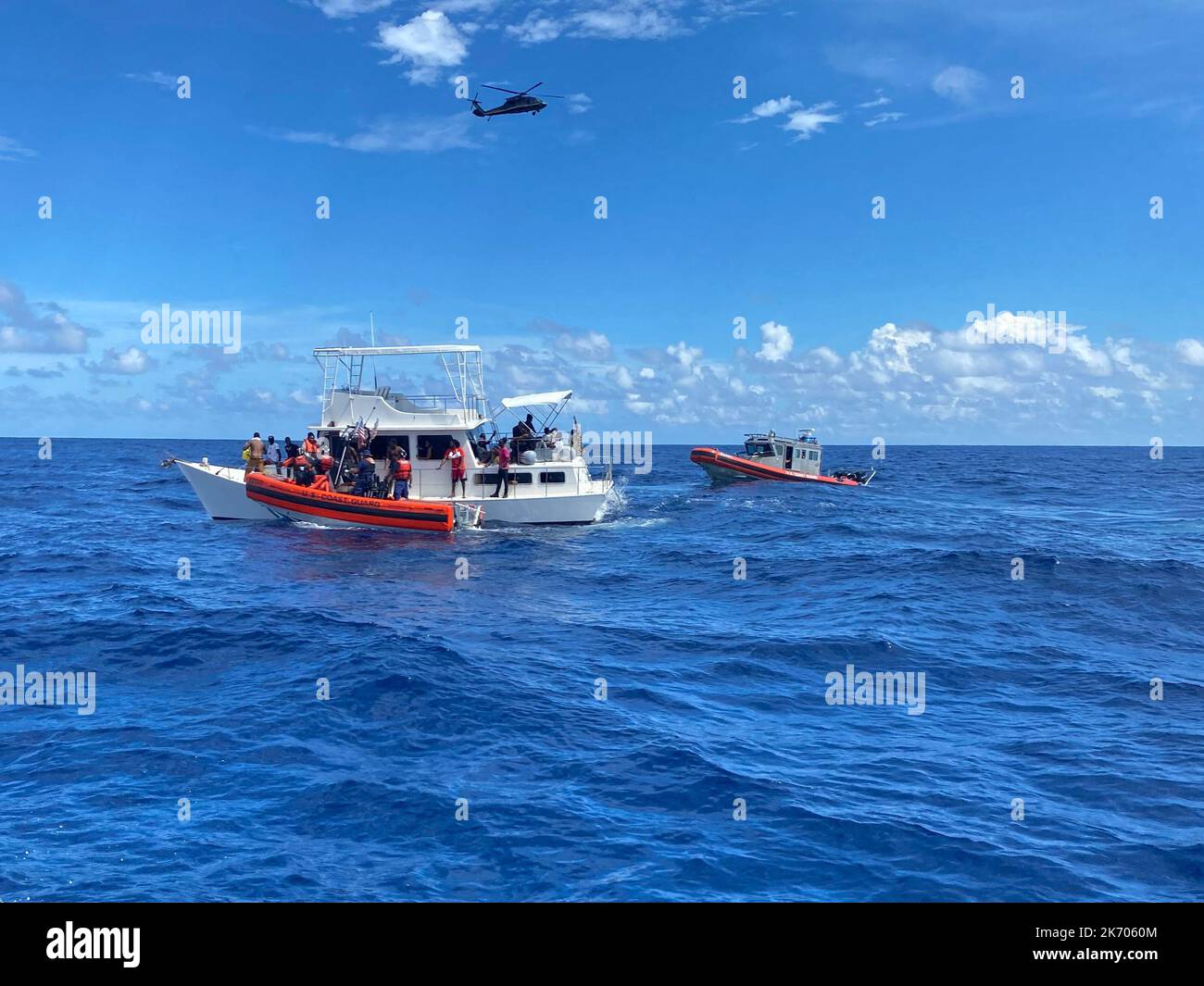 Coast Guard law enforcement crews rescue people from an unsafe and