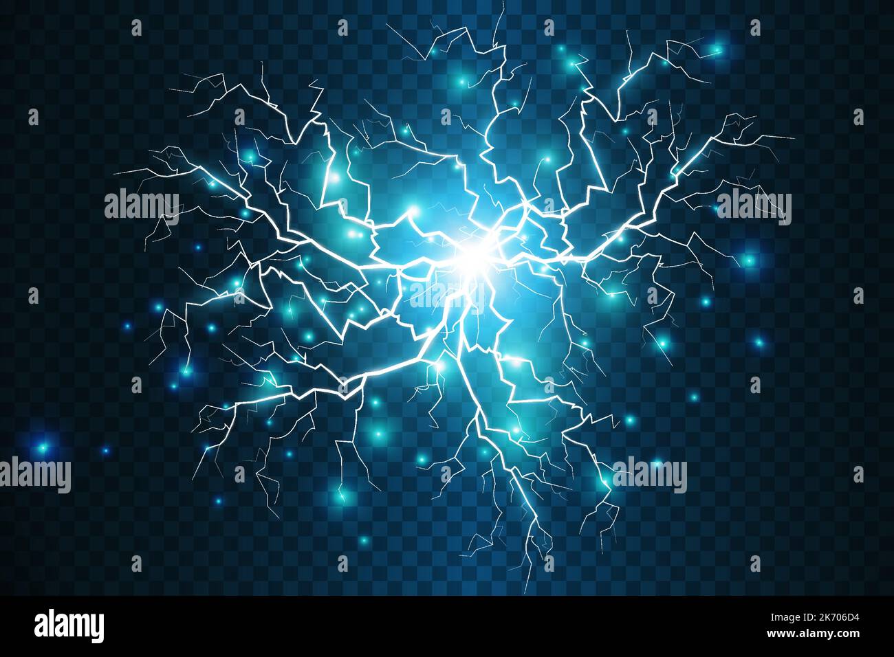 A set of Magic lightning and bright lighting effects. Vector
