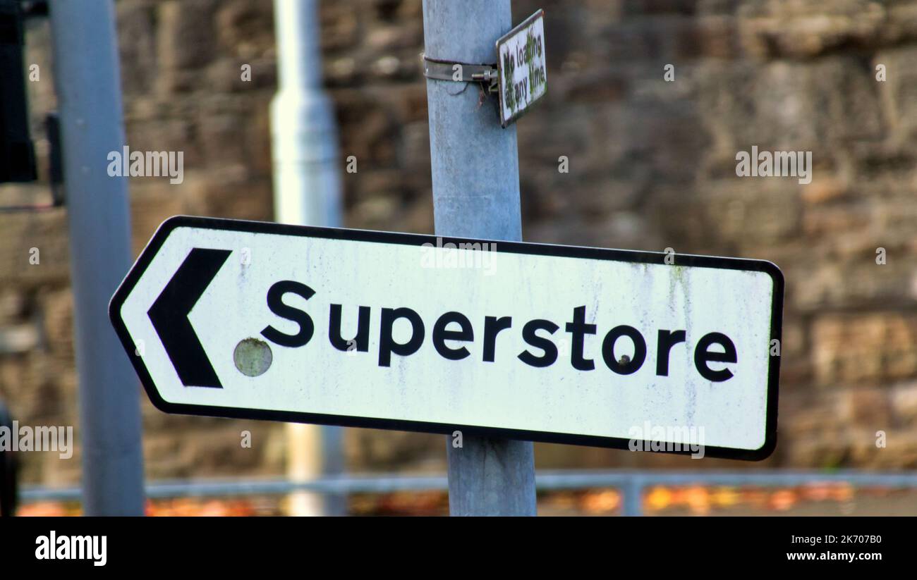 superstore generic sign on lamp post Stock Photo