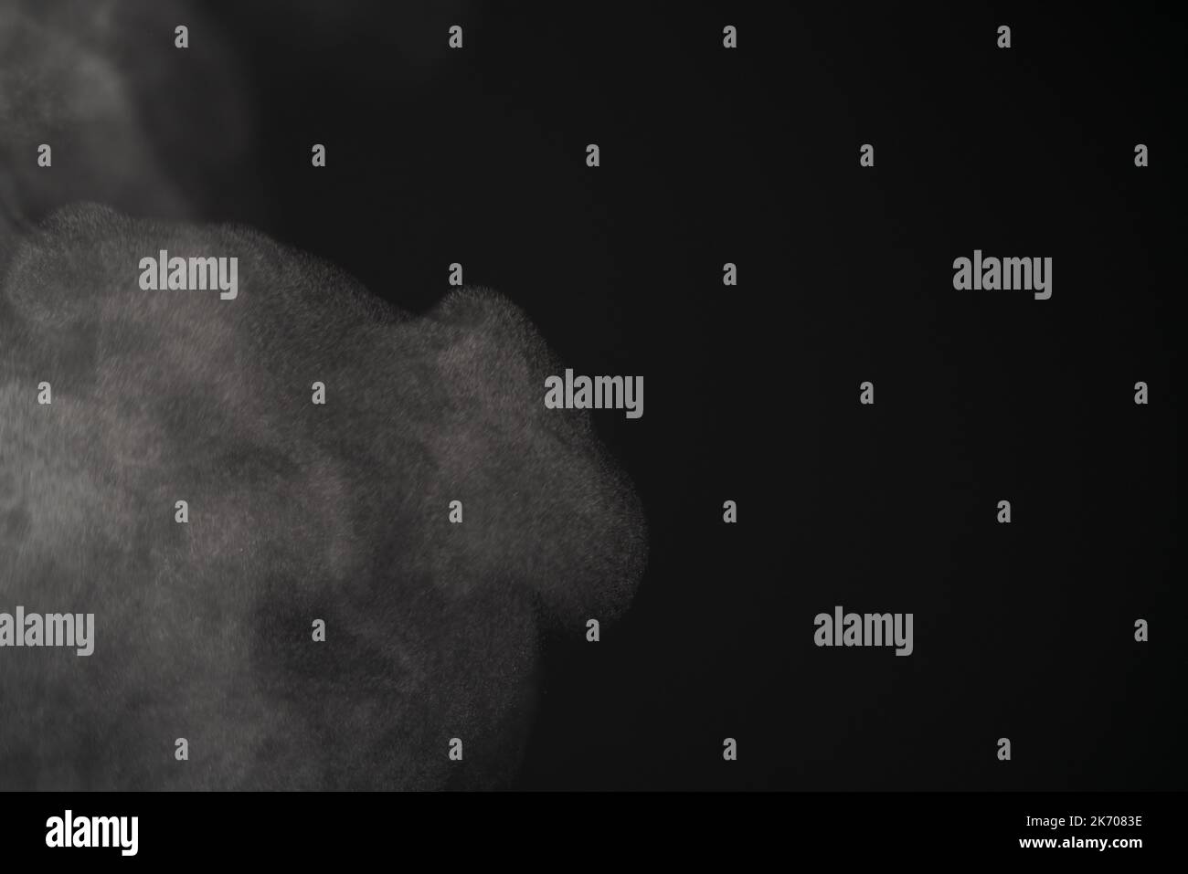 Closeup of water steam over black background, shallow focus Stock Photo ...