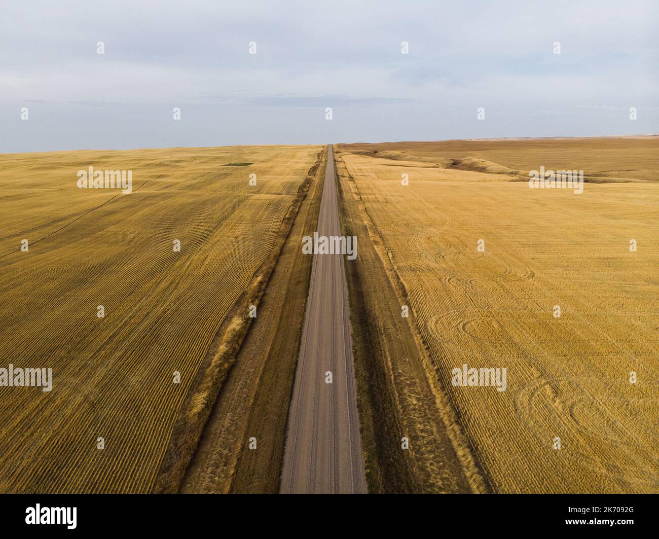 Farmland in the Canadian prairies Stock Photo