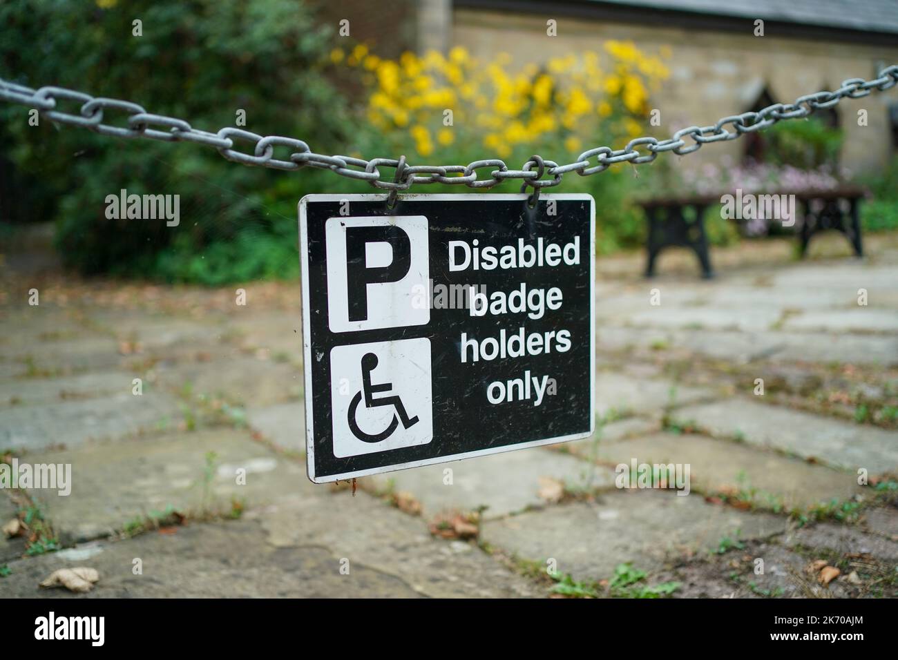 Disabled Badge Holders Only Parking Sign Stock Photo Alamy