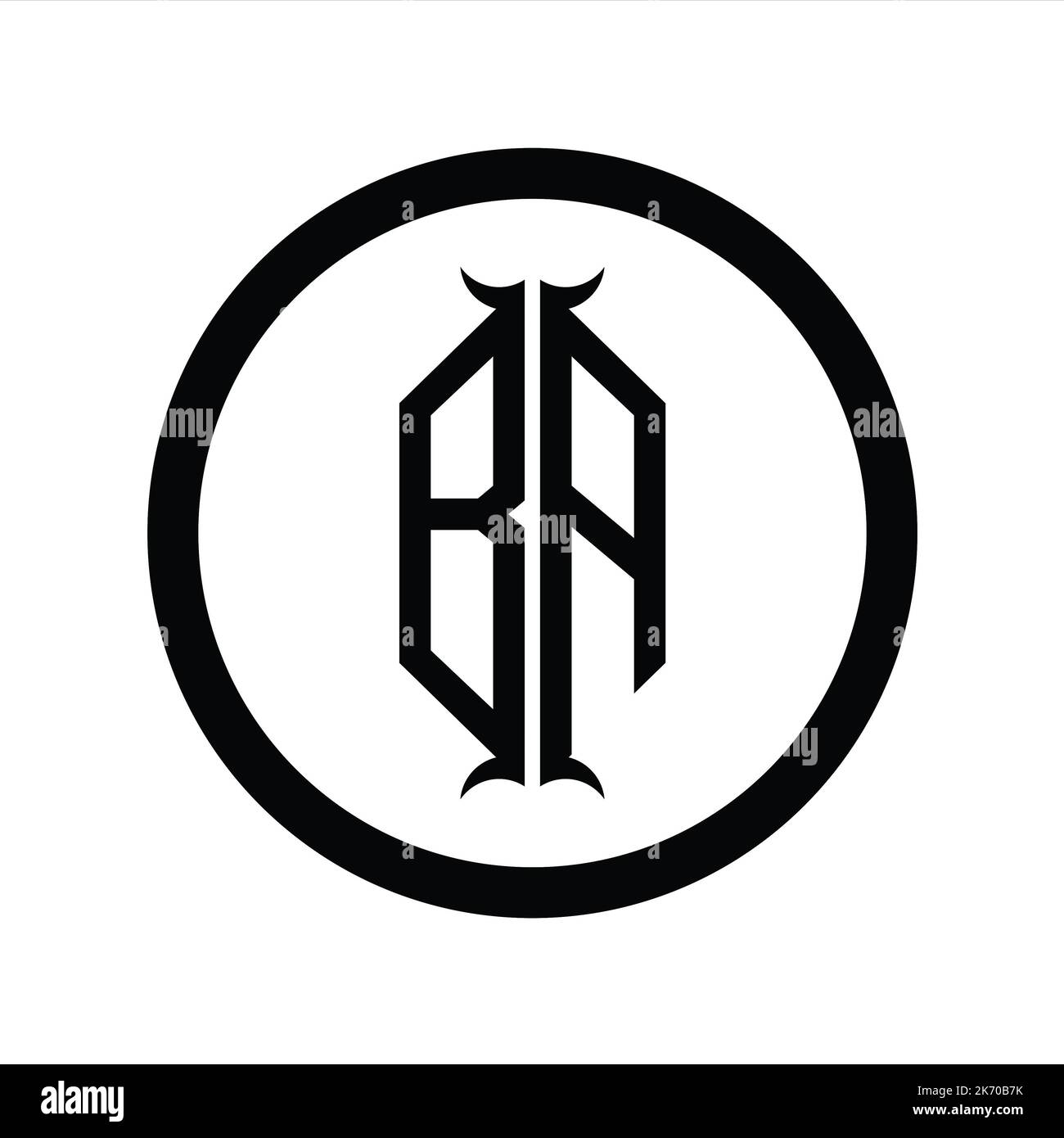 AB Logo monogram letter with hexagon horn shape design template Stock ...