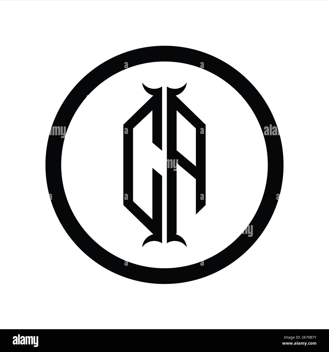AC Logo monogram letter with hexagon horn shape design template Stock ...