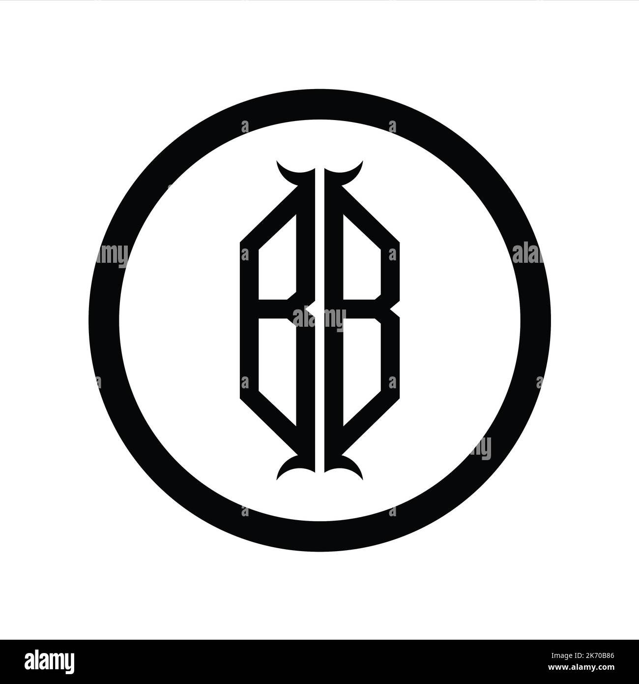 bb-logo-monogram-letter-with-hexagon-horn-shape-design-template-stock