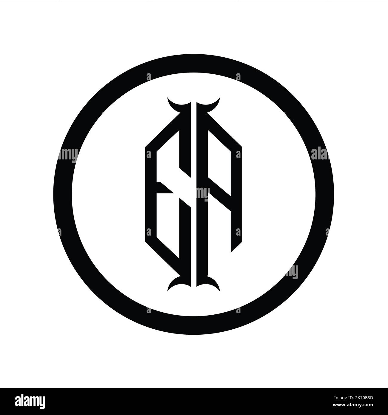 AE Logo monogram letter with hexagon horn shape design template Stock ...