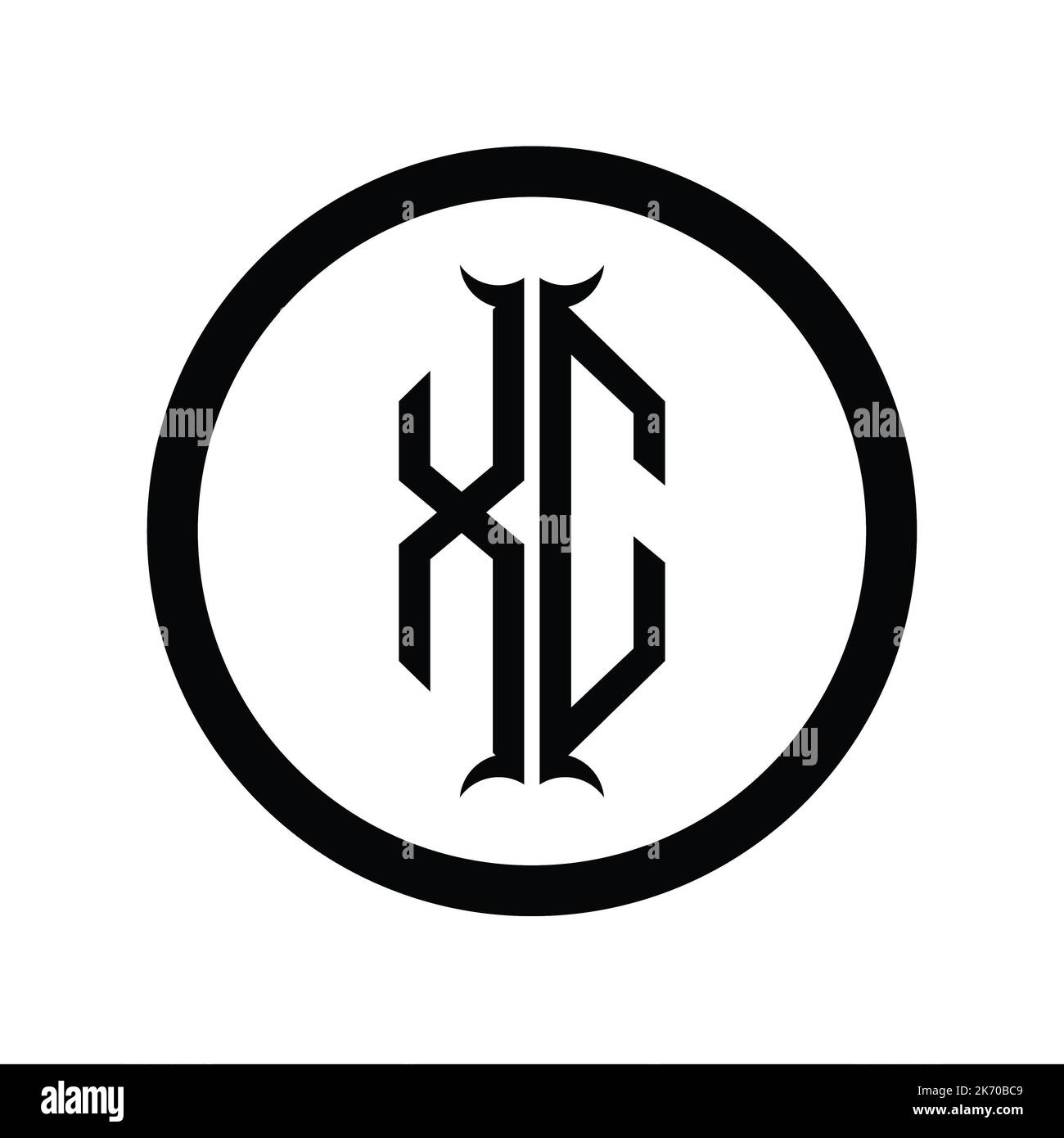 CX Logo monogram letter with hexagon horn shape design template Stock ...