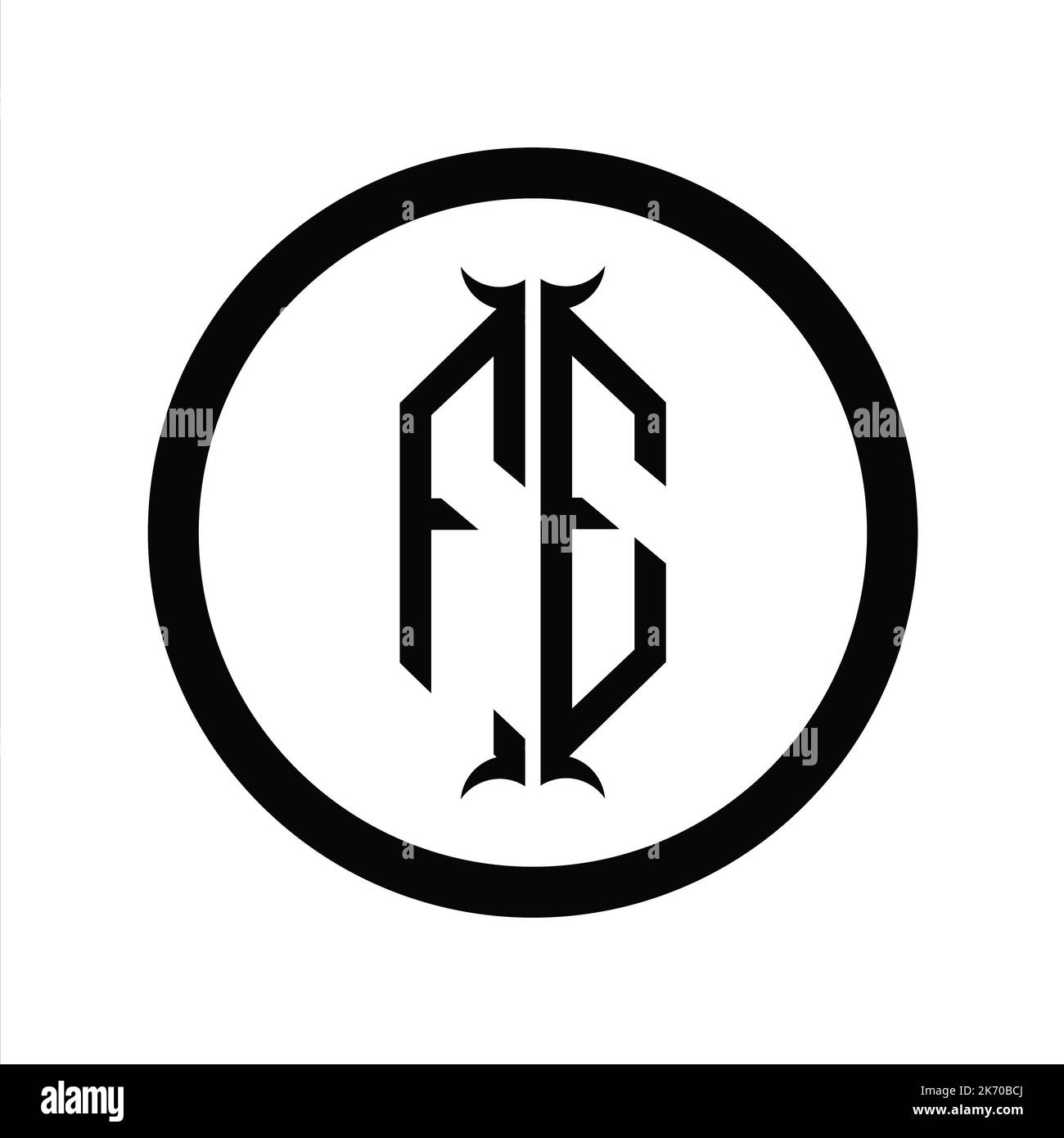 EF Logo monogram letter with hexagon horn shape design template Stock ...