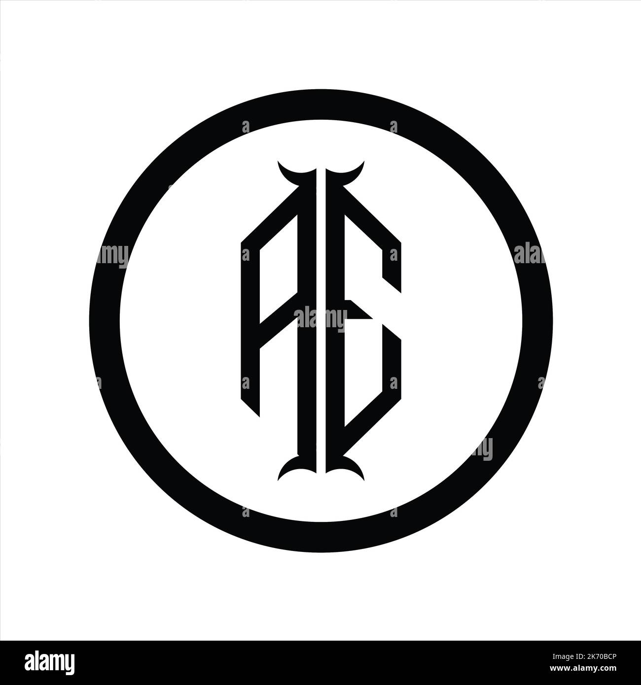 EA Logo monogram letter with hexagon horn shape design template Stock ...