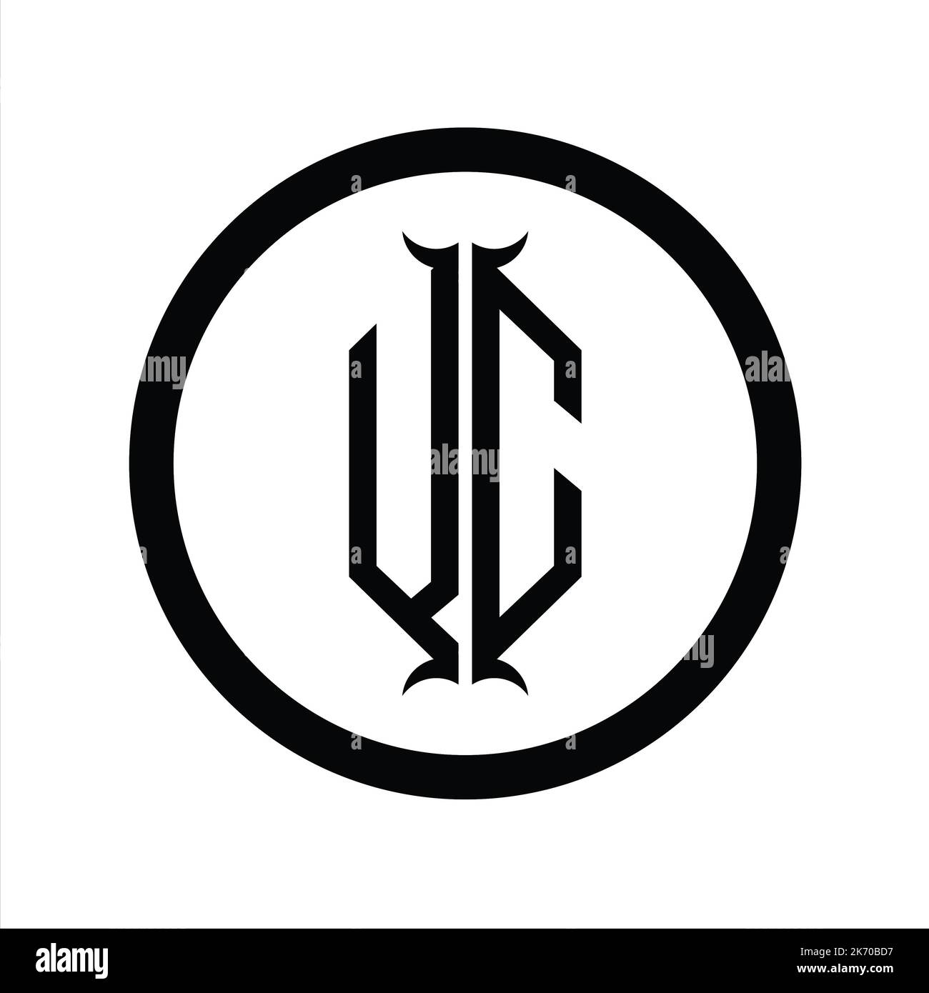 CV Logo monogram letter with hexagon horn shape design template Stock ...