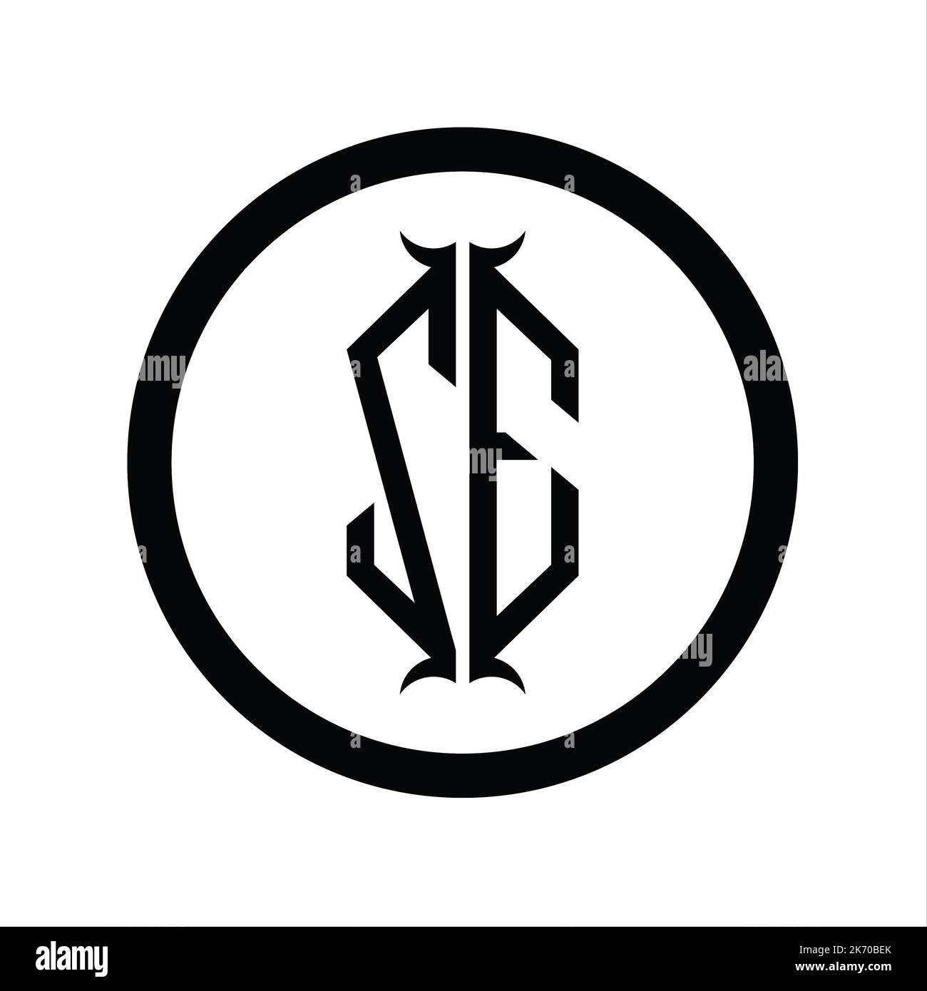 EZ Logo monogram letter with hexagon horn shape design template Stock ...