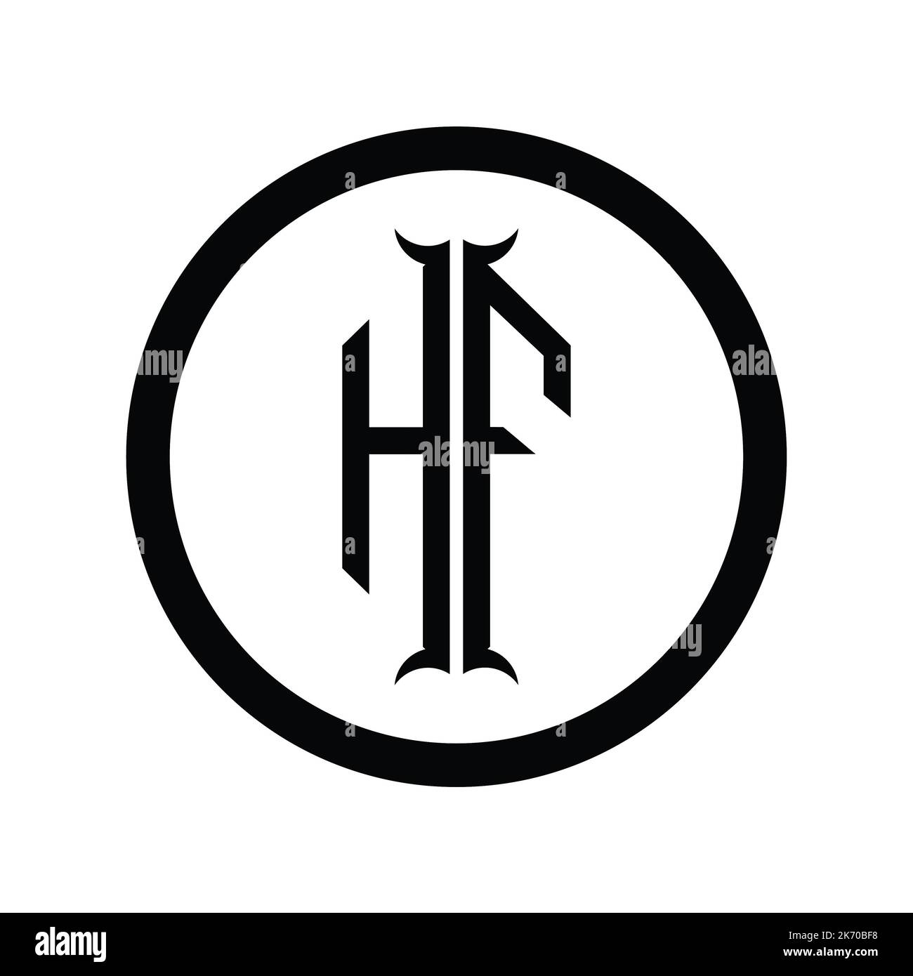 FH Logo monogram letter with hexagon horn shape design template Stock ...