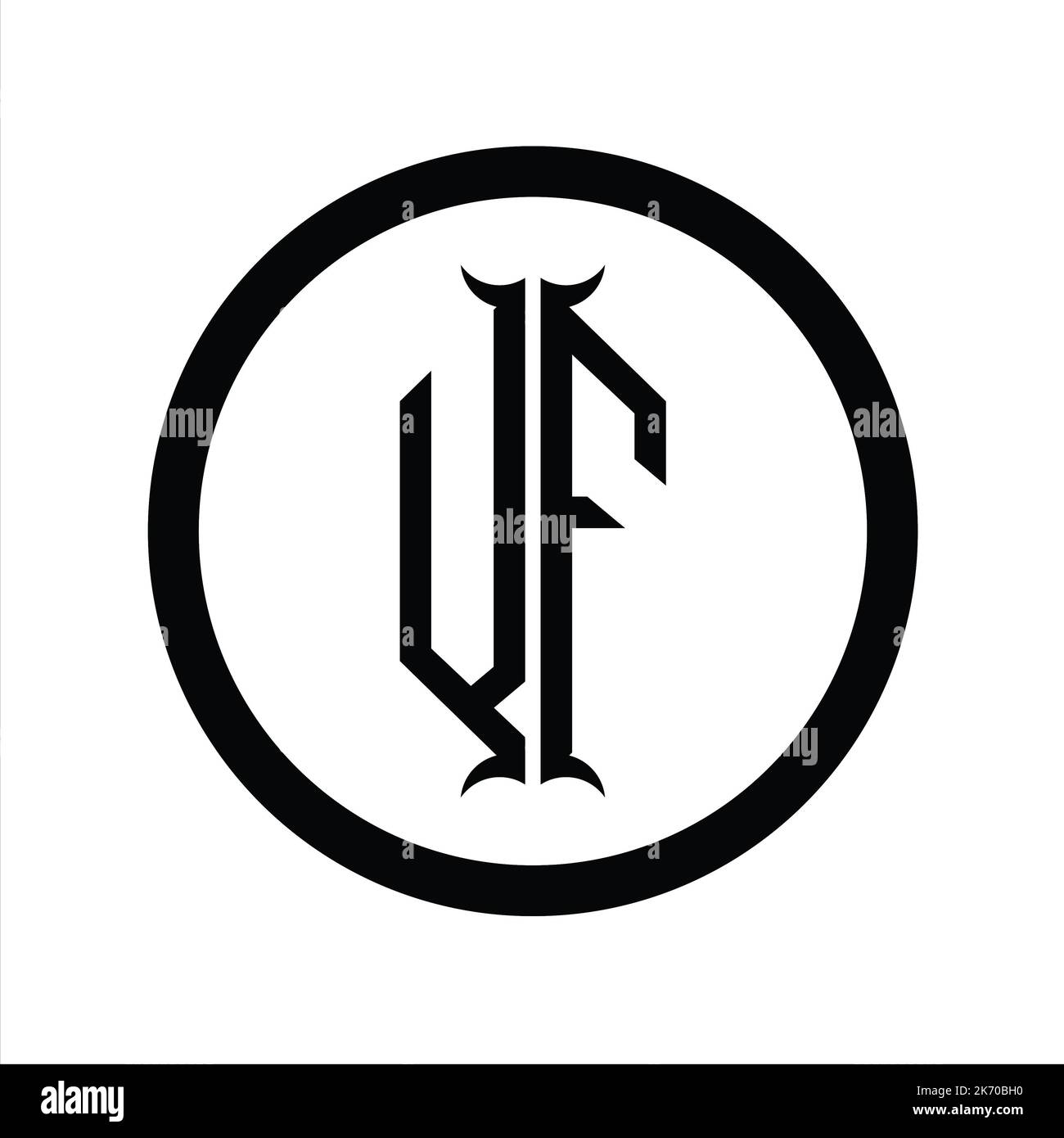 FV Logo monogram letter with hexagon horn shape design template Stock ...