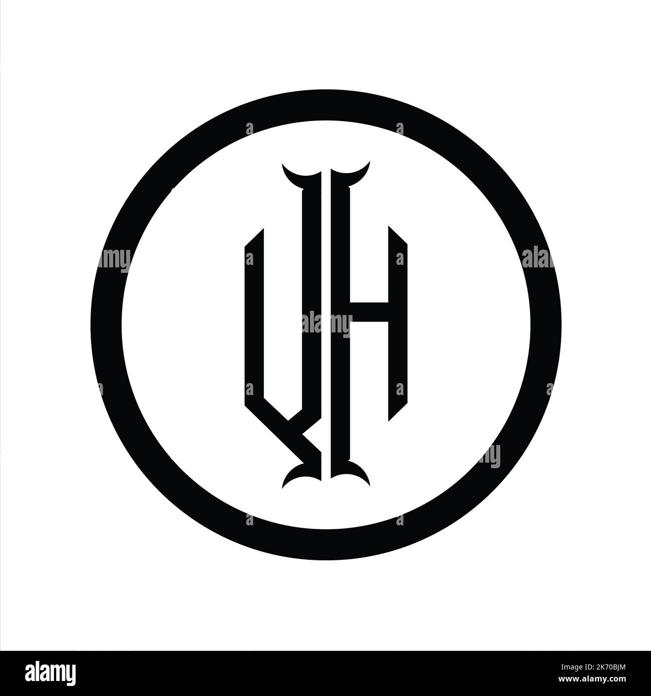 HV Logo monogram letter with hexagon horn shape design template Stock ...