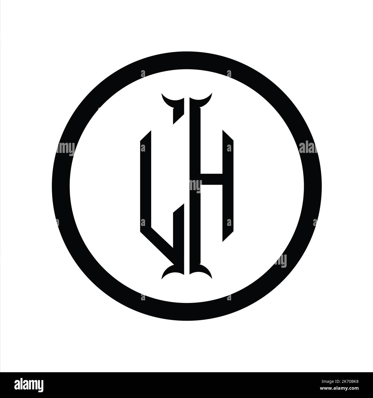 HL Logo monogram letter with hexagon horn shape design template Stock Photo