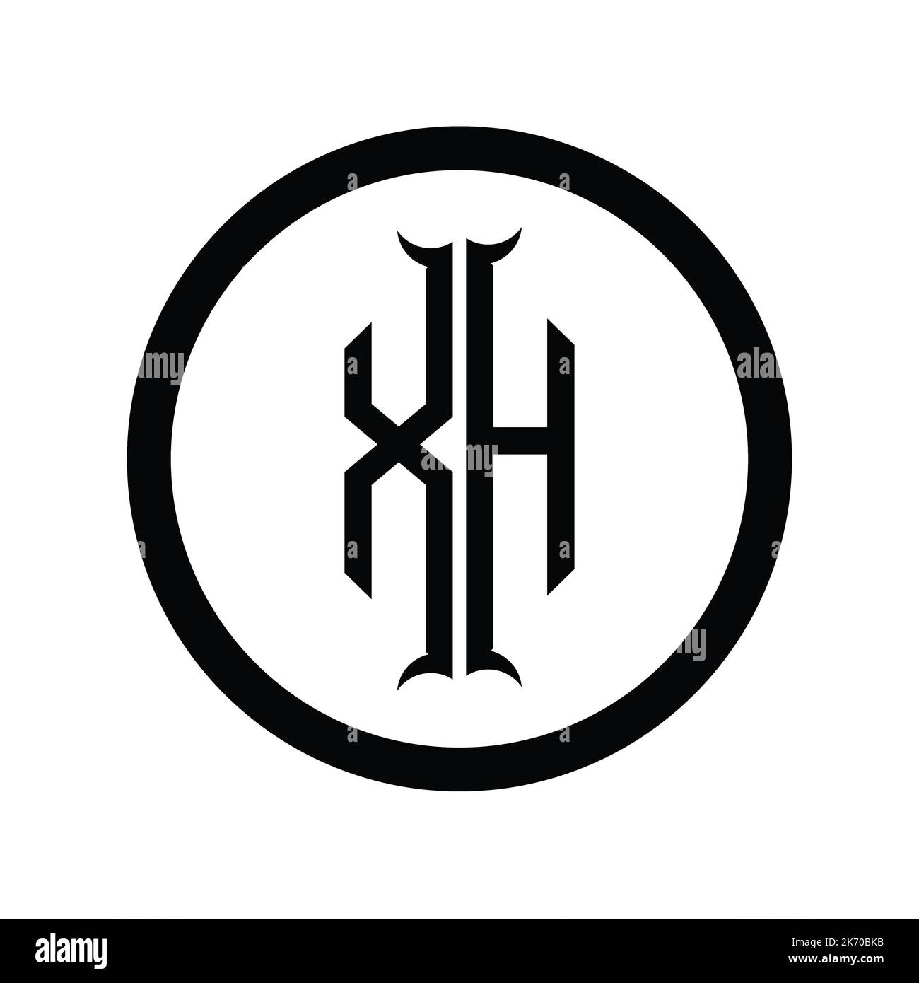 HX Logo monogram letter with hexagon horn shape design template Stock ...
