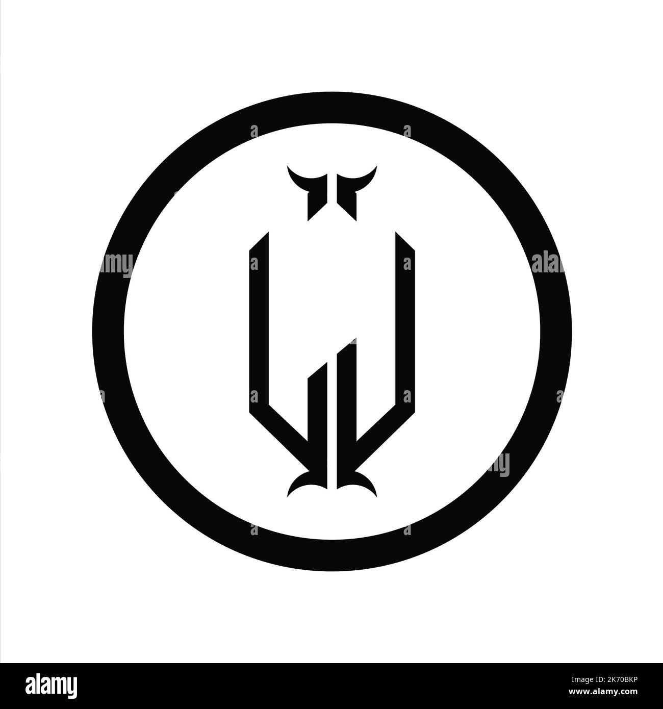 JL Logo monogram letter with hexagon horn shape design template Stock Photo