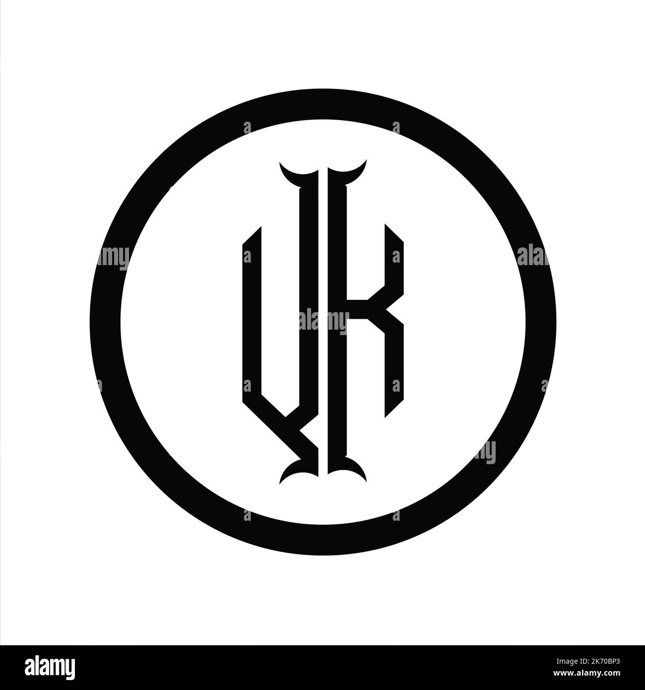 KV Logo monogram letter with hexagon horn shape design template Stock ...