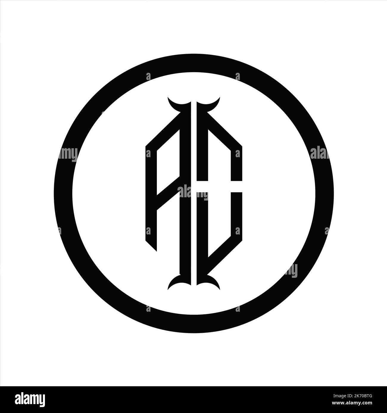OA Logo monogram letter with hexagon horn shape design template Stock ...