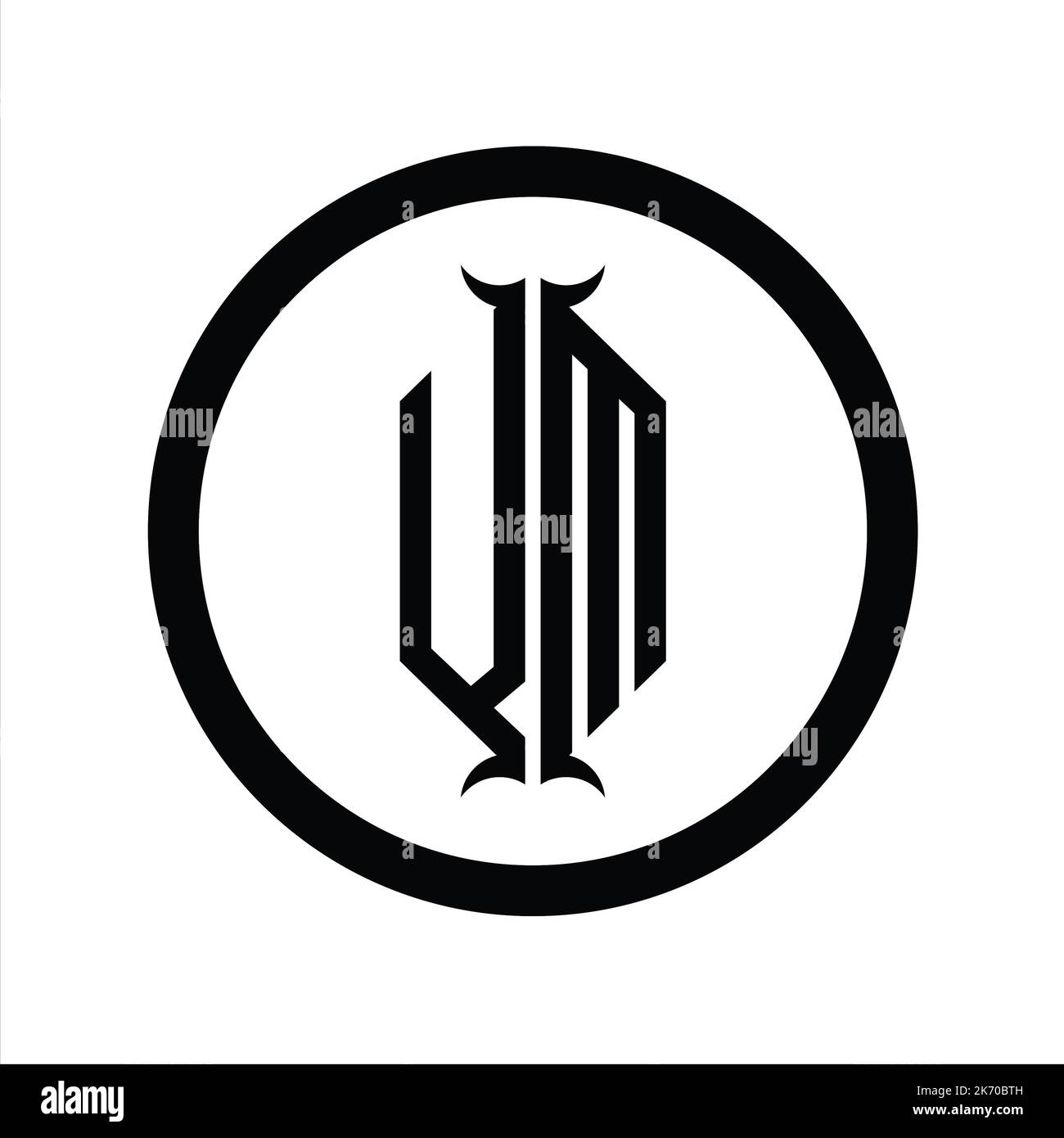 MV Logo monogram letter with hexagon horn shape design template Stock ...