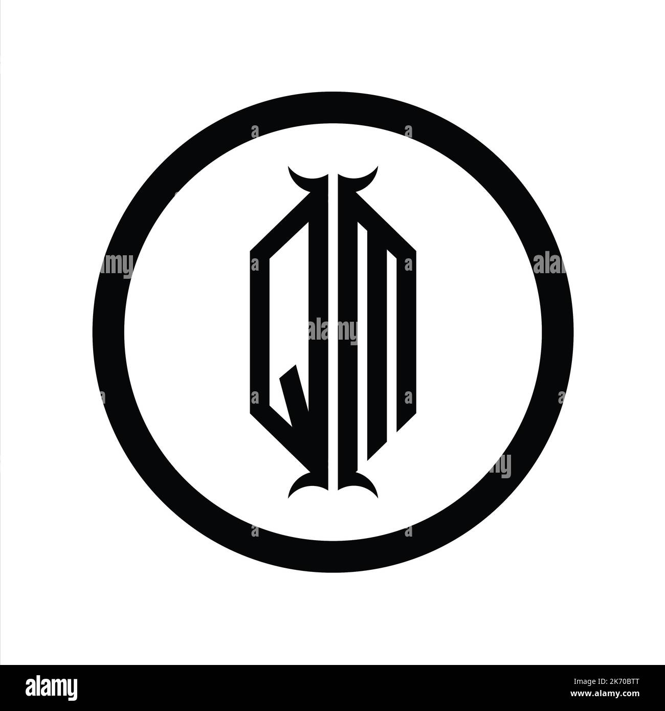 MQ Logo monogram letter with hexagon horn shape design template Stock ...