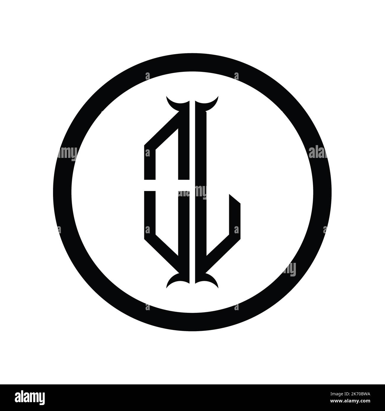 LO Logo monogram letter with hexagon horn shape design template Stock ...