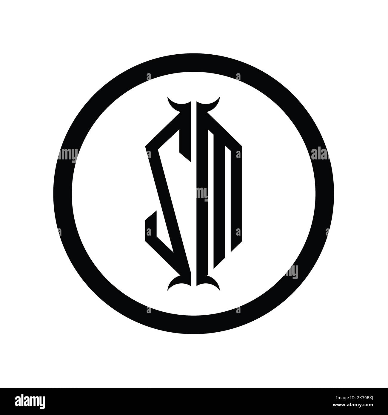 MZ Logo monogram letter with hexagon horn shape design template Stock ...
