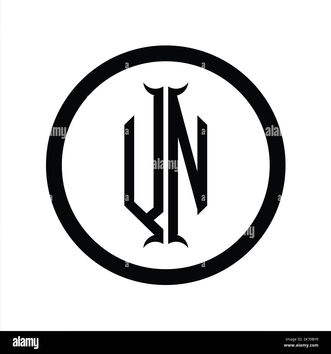 NV Logo monogram letter with hexagon horn shape design template Stock ...