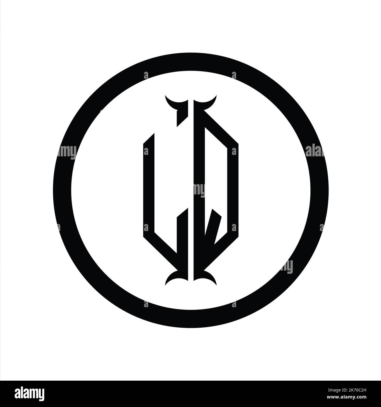 QL Logo monogram letter with hexagon horn shape design template Stock ...