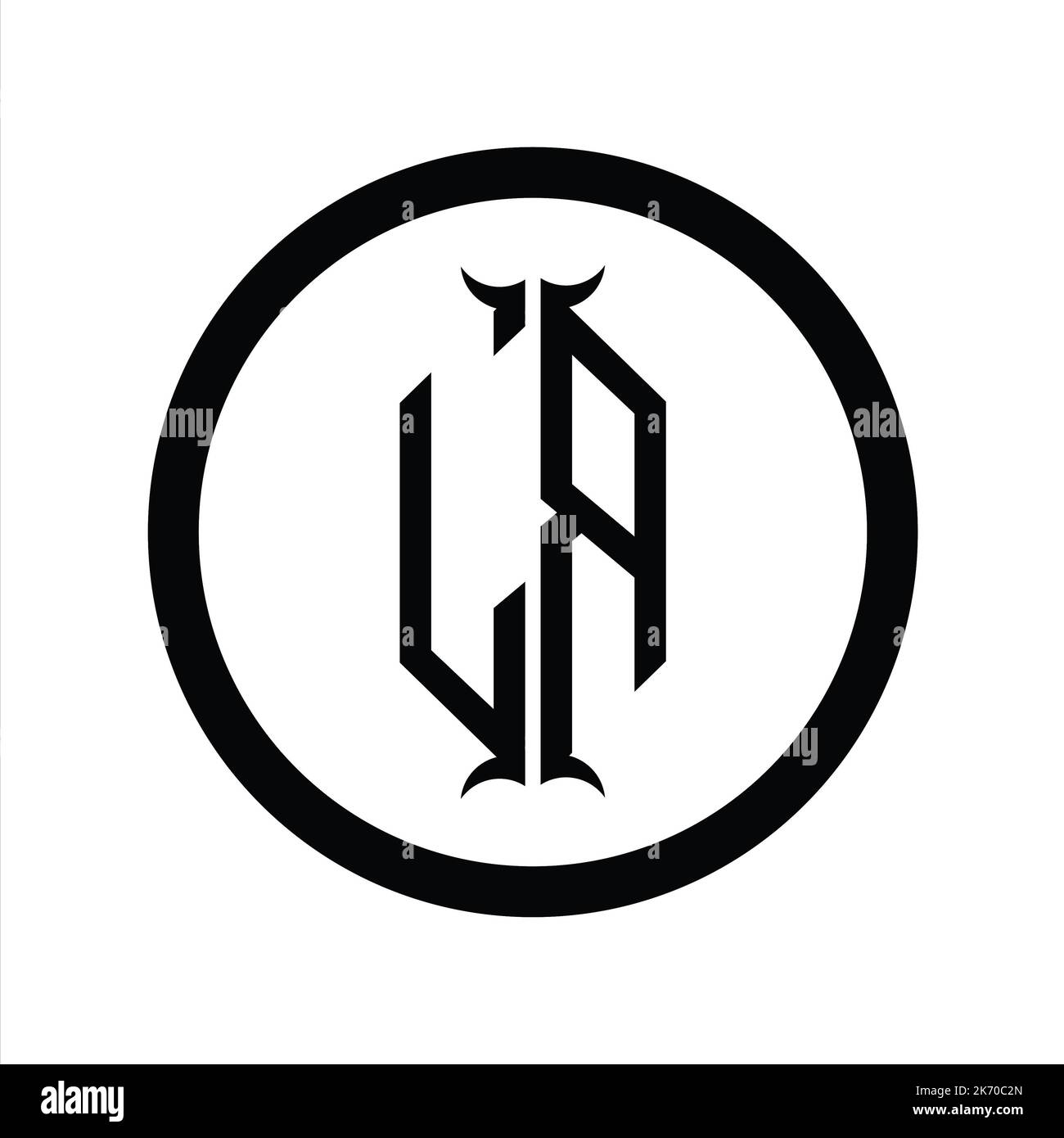 RL Logo monogram letter with hexagon horn shape design template Stock ...