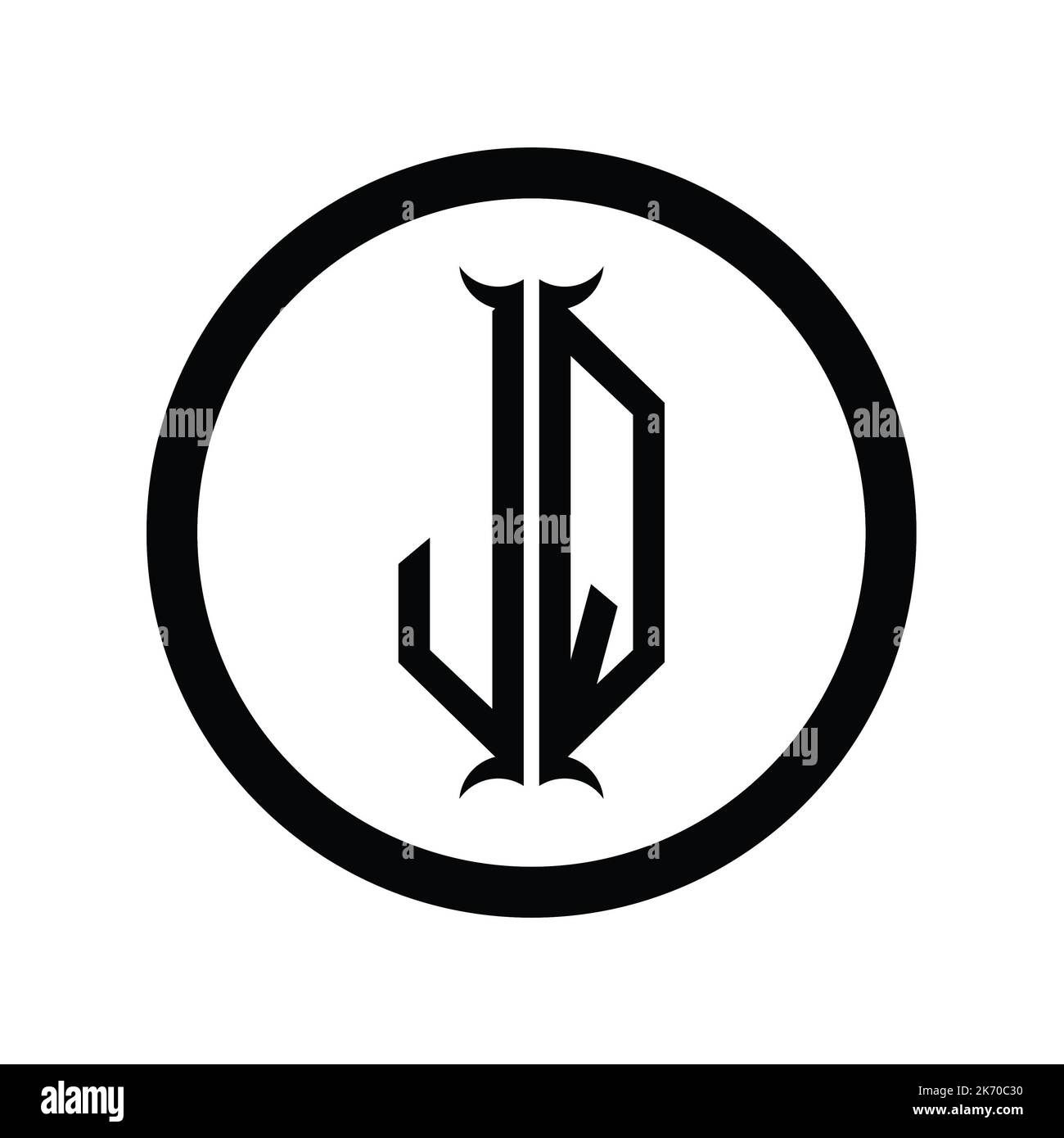 QJ Logo monogram letter with hexagon horn shape design template Stock ...