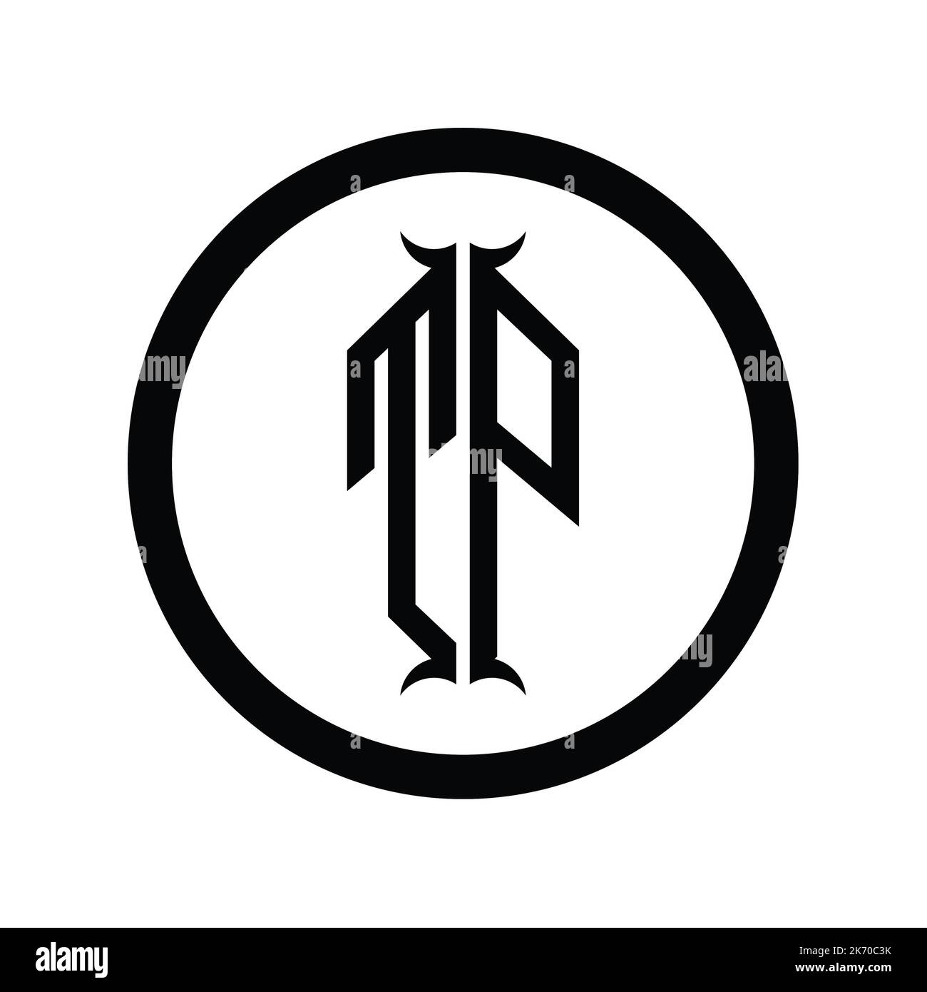 PT Logo monogram letter with hexagon horn shape design template Stock ...