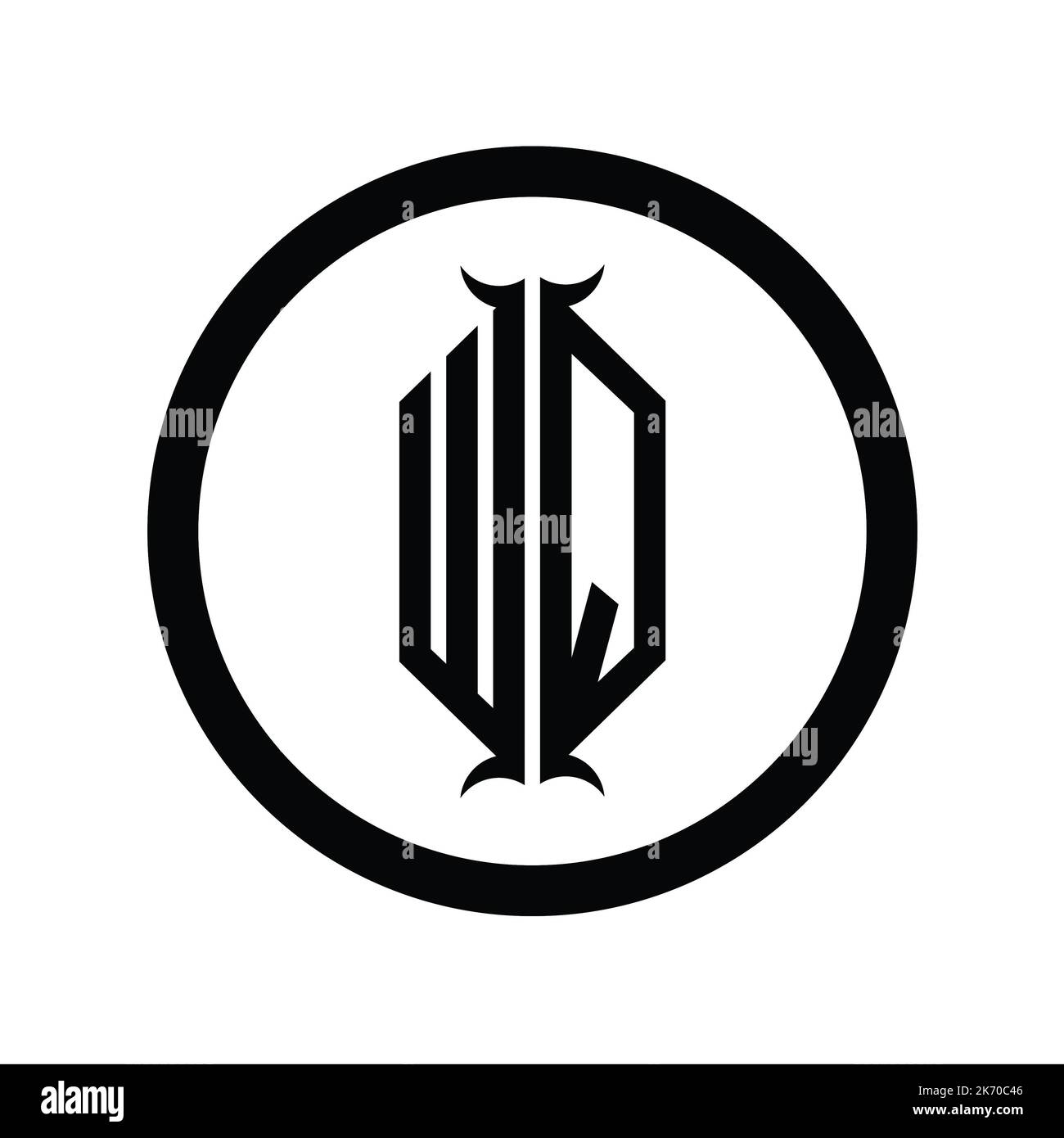 QW Logo monogram letter with hexagon horn shape design template Stock ...