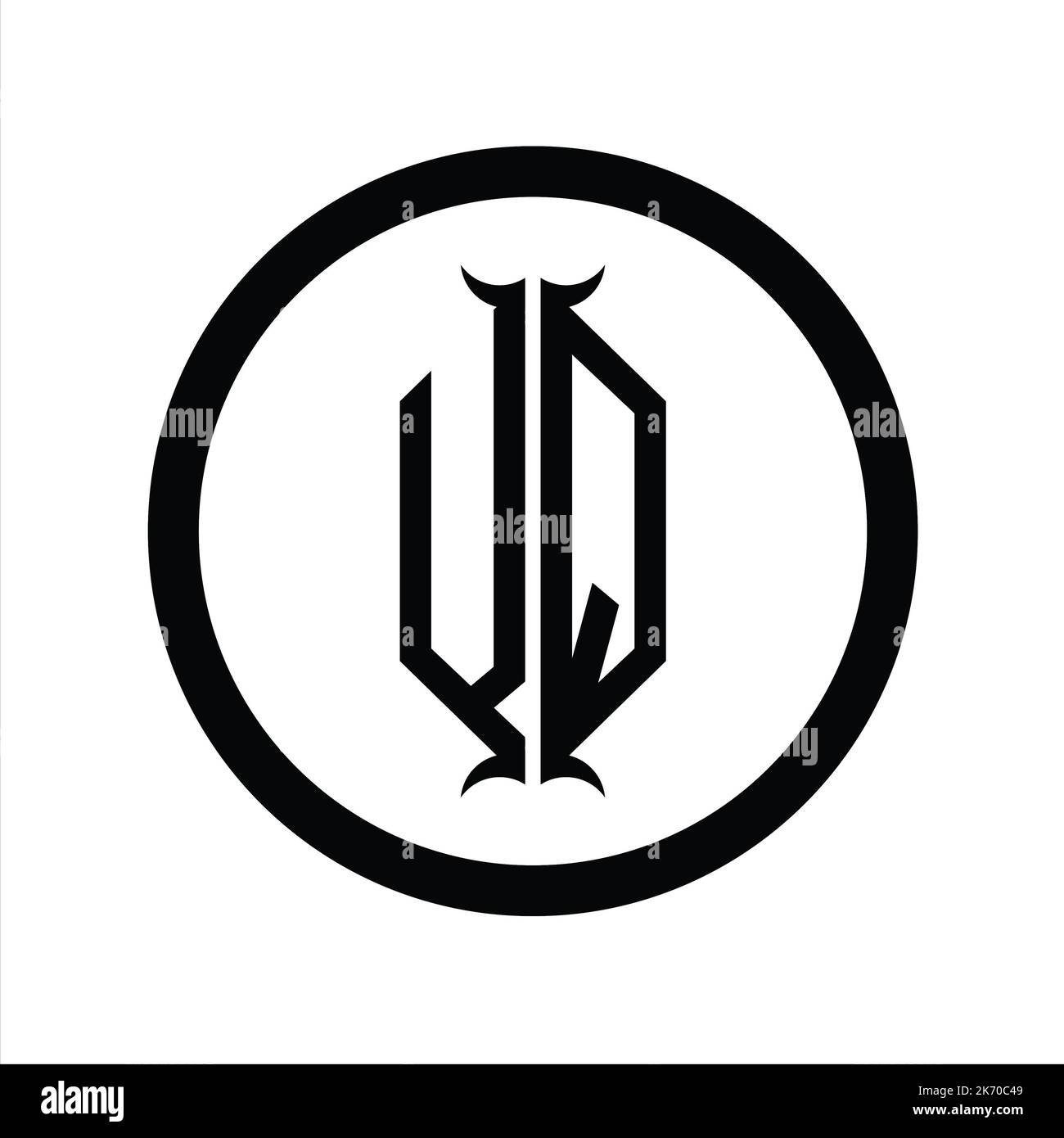 QV Logo monogram letter with hexagon horn shape design template Stock ...