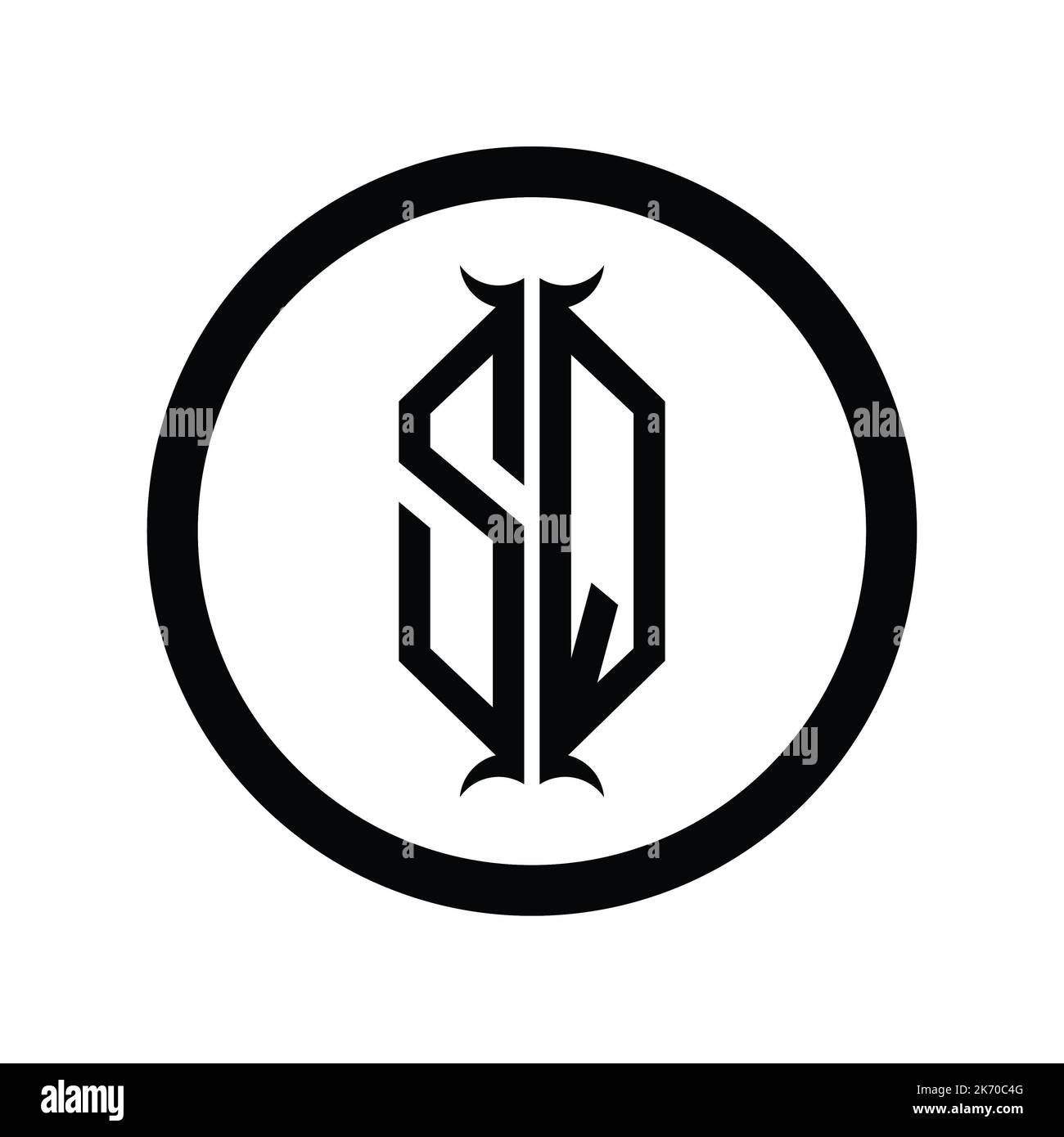 QS Logo monogram letter with hexagon horn shape design template Stock ...