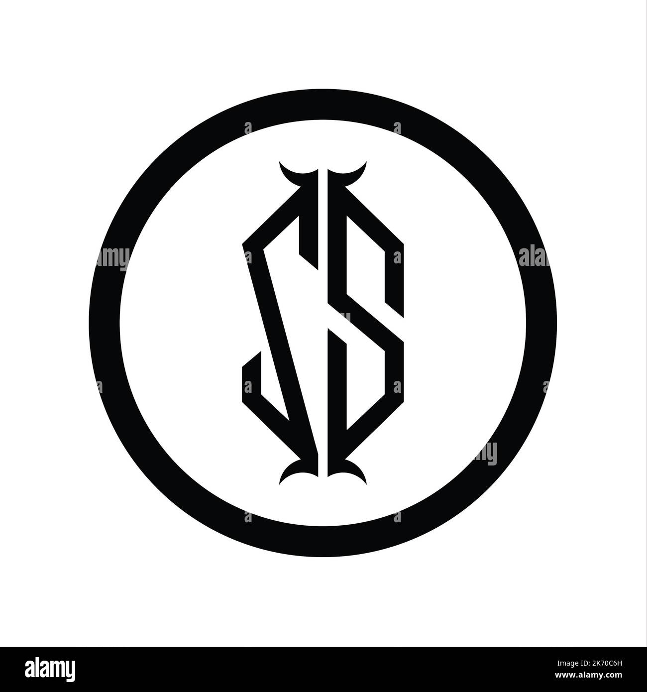 SZ Logo monogram letter with hexagon horn shape design template Stock ...