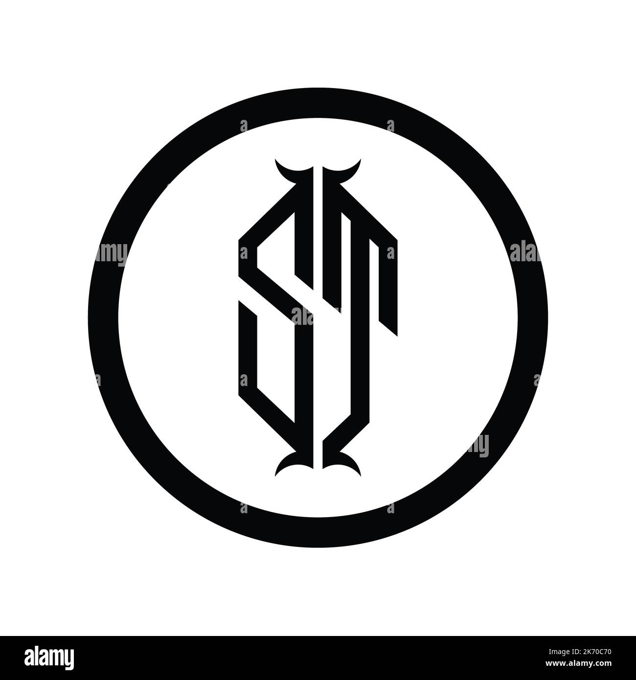TS Logo monogram letter with hexagon horn shape design template Stock ...