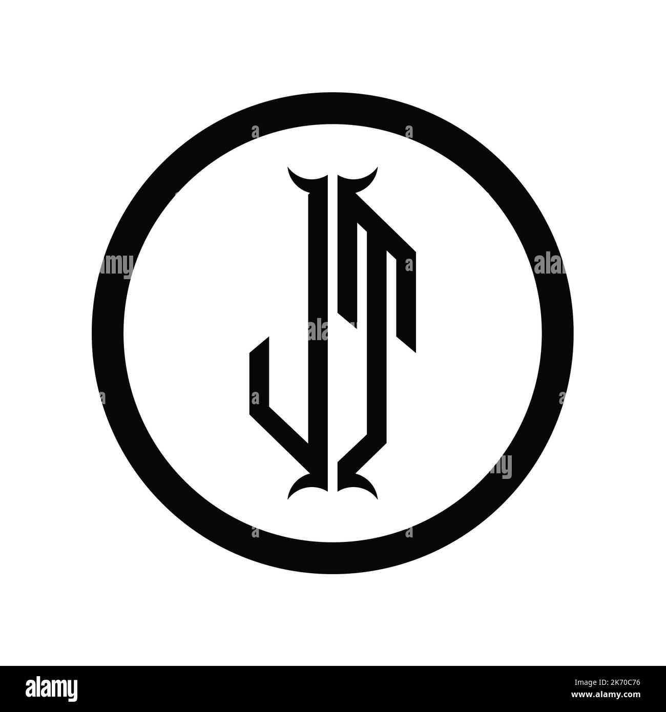 TJ Logo monogram letter with hexagon horn shape design template Stock ...