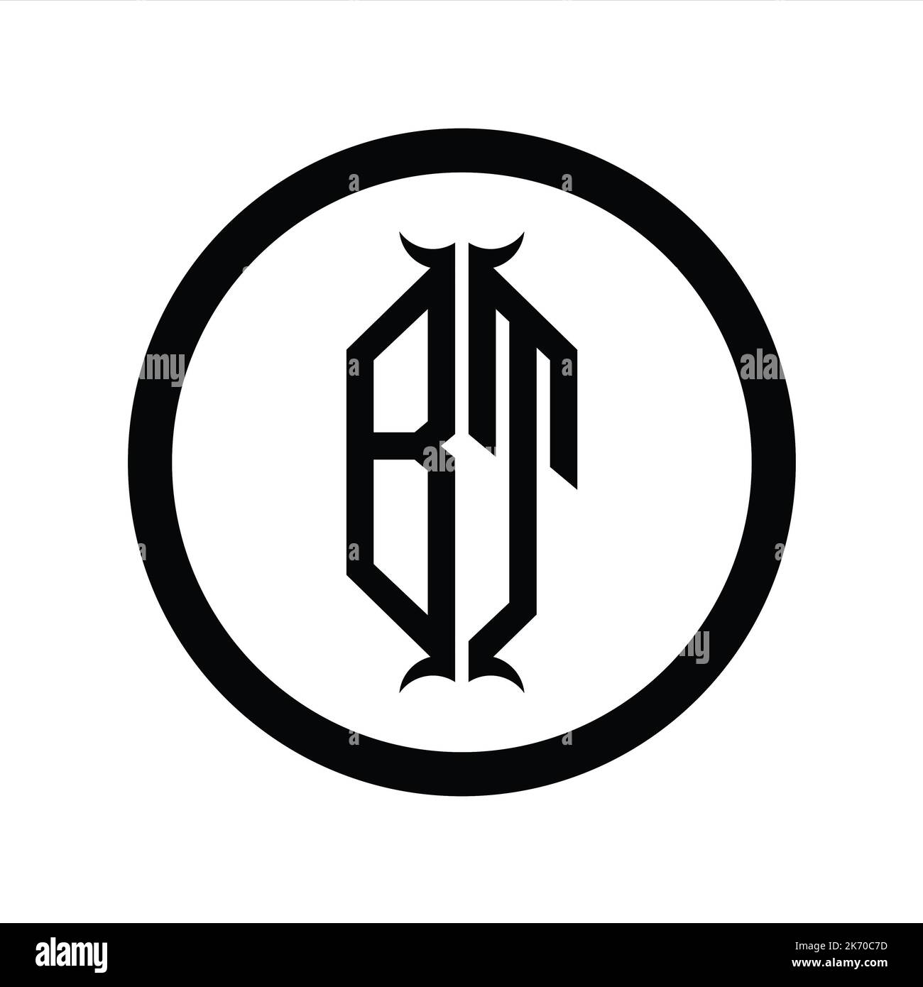 TB Logo monogram letter with hexagon horn shape design template Stock ...