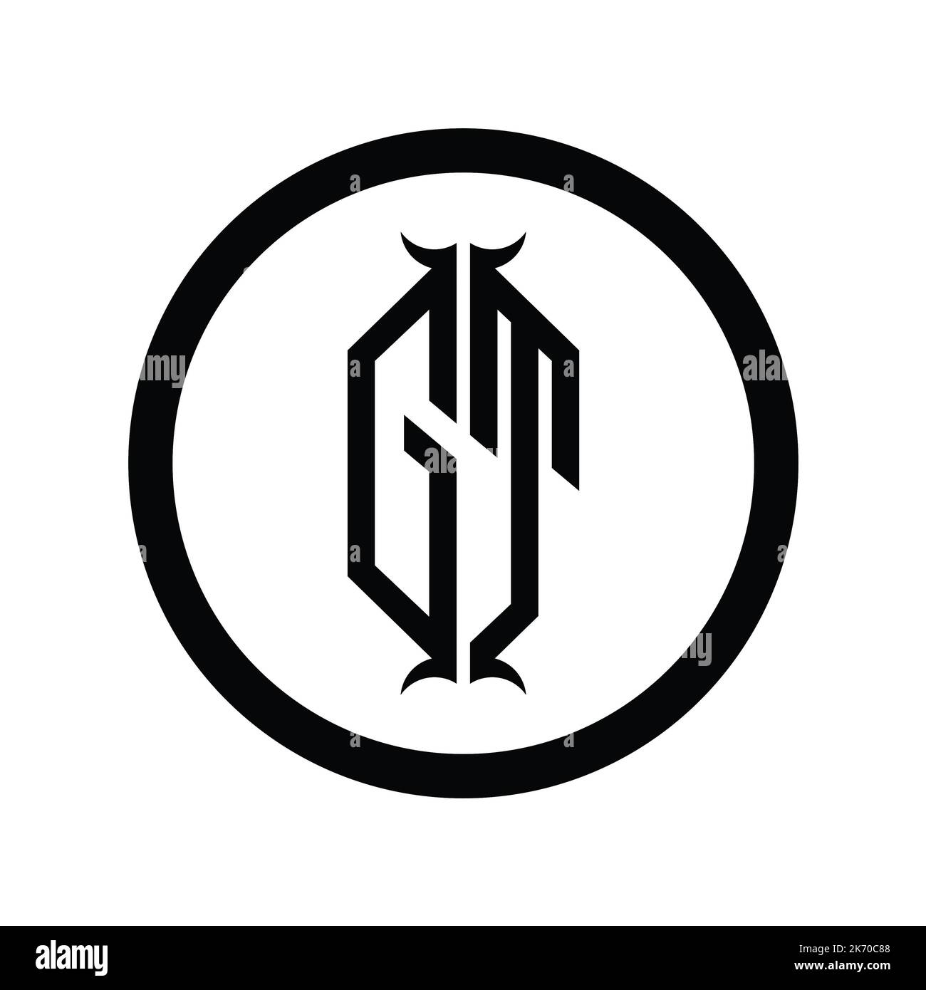 TG Logo monogram letter with hexagon horn shape design template Stock ...