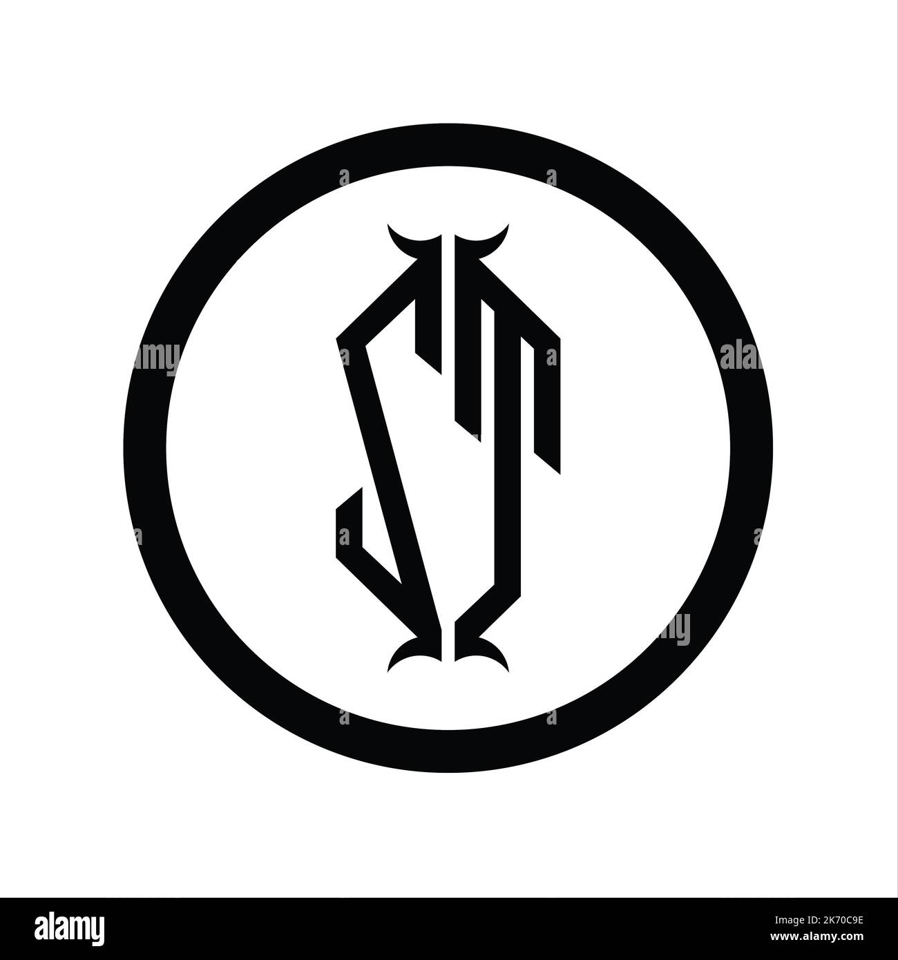 TZ Logo monogram letter with hexagon horn shape design template Stock ...
