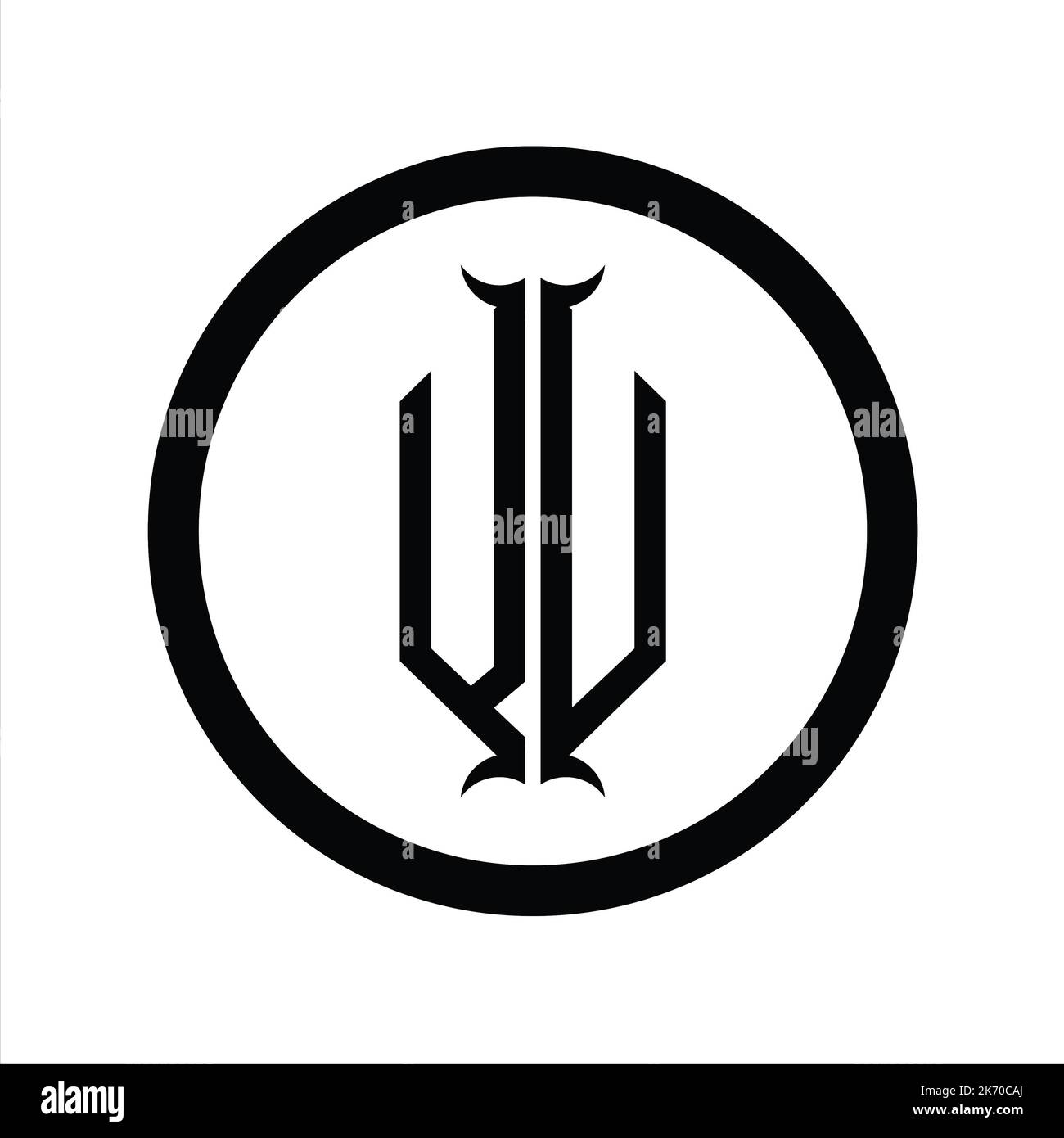 UV Logo monogram letter with hexagon horn shape design template Stock ...