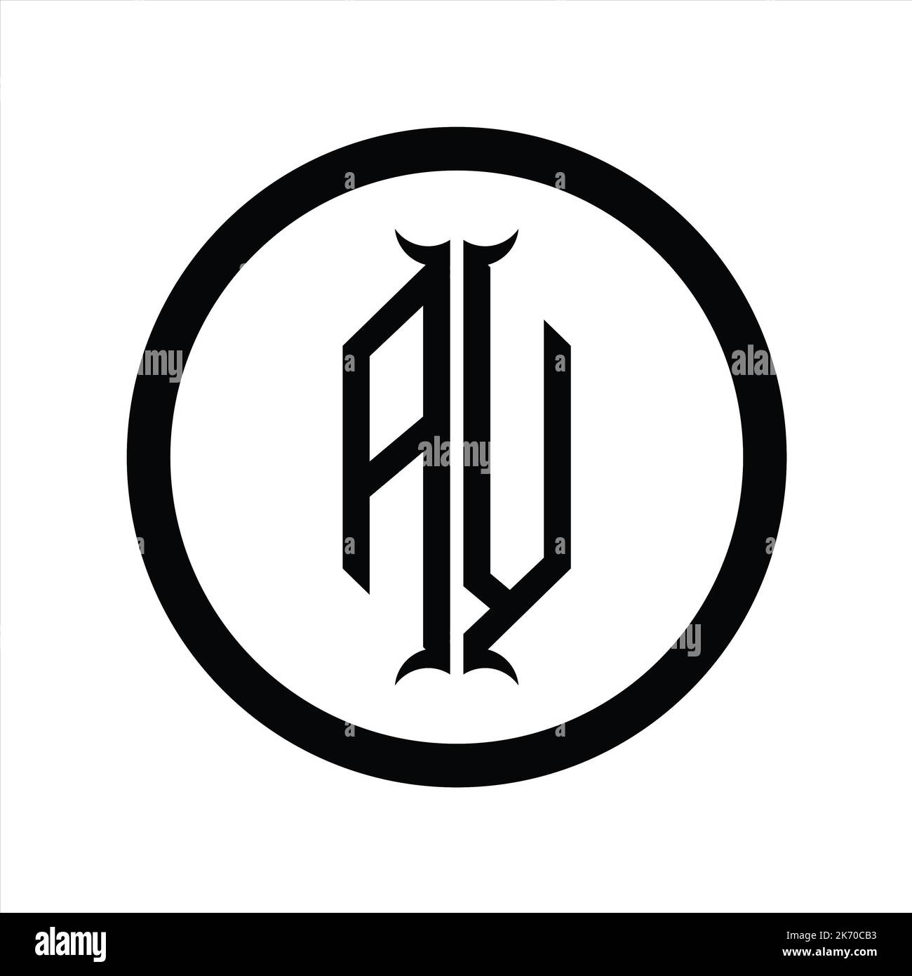 VA Logo monogram letter with hexagon horn shape design template Stock ...