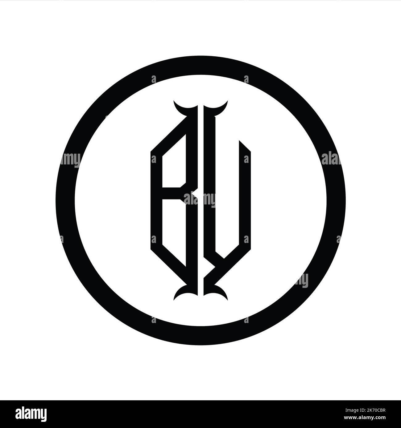 VB Logo monogram letter with hexagon horn shape design template Stock ...