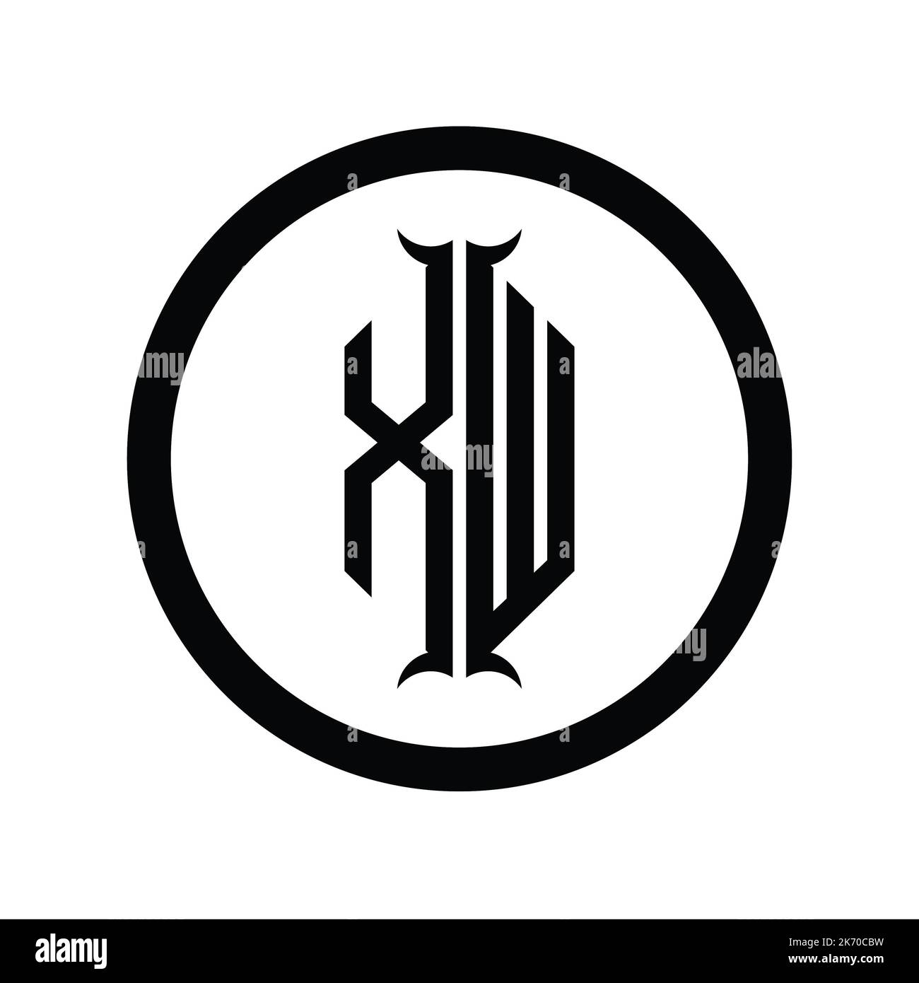 WX Logo monogram letter with hexagon horn shape design template Stock ...