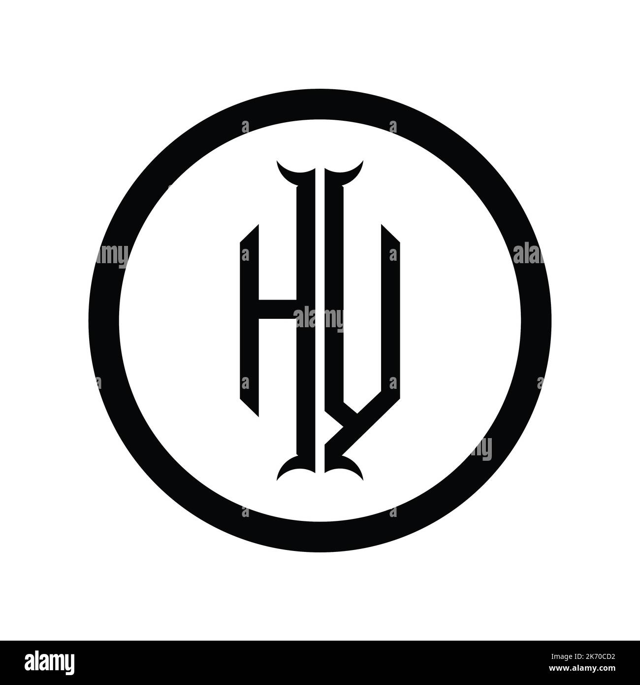 VH Logo monogram letter with hexagon horn shape design template Stock ...